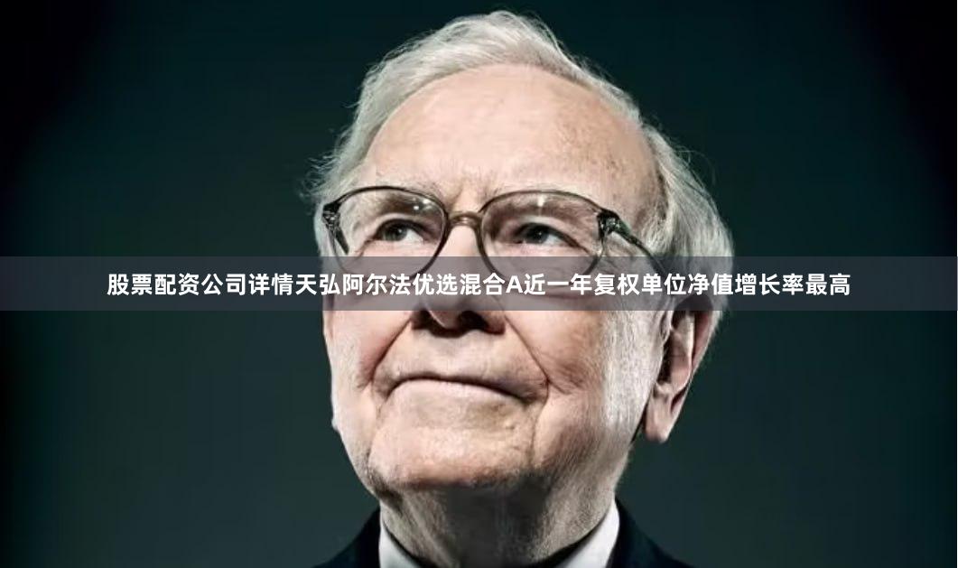 股票配资公司详情天弘阿尔法优选混合A近一年复权单位净值增长率最高